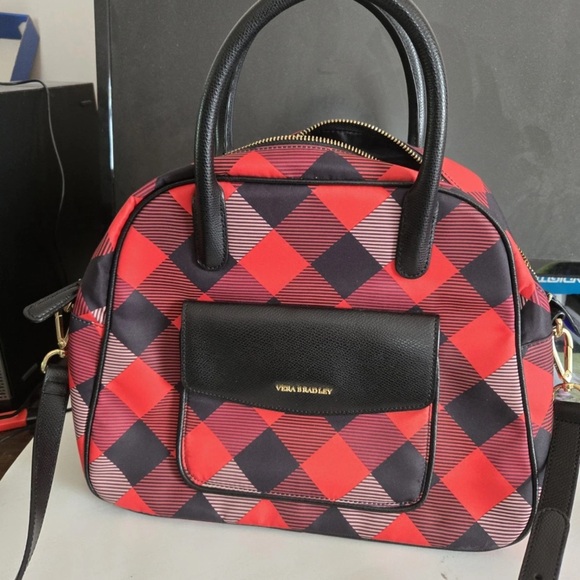 Vera Bradley Handbags - Vera Bradley Red and Black Plaid Satchel